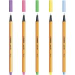 Kit Stabilo Pastel 5 Marca Texto Boss + 5 Canetas Point 88 Ultra Fina Ponta Agulha