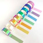 Kit 8 Washi Tape Holográfica BRW - Fita 15mm x 5 Metros