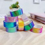 Kit 8 Washi Tape Holográfica BRW - Fita 15mm x 5 Metros