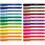 Kit 24 Caneta Fine Pen Faber Castell com Estojo Plástico Ponta Fina