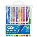 Kit 10 Caneta Cis Fusion Gel Pastel + Neon Ponta 1.0mm
