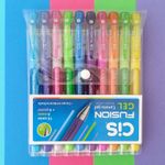 Kit 10 Caneta Cis Fusion Gel Pastel + Neon Ponta 1.0mm