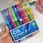 Kit 10 Caneta Cis Fusion Gel Pastel + Neon Ponta 1.0mm