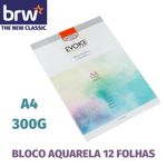 Bloco Artístico Aquarela BRW Evoke A4 - 12 Folhas 300mg/m²