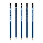 Kit 5 Lápis Técnico BRW - HB, 2B, 4B, 6B, 8B