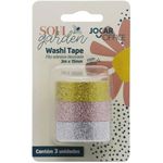 Kit Washi Tape Soul Garden Brilho Metálica Glitter 15mm x 3metros Jocar Office