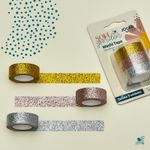 Kit Washi Tape Soul Garden Brilho Metálica Glitter 15mm x 3metros Jocar Office