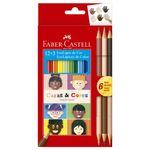Lápis de Cor Faber-Castell Caras & Cores 12 + 6 Tons de Pele