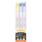 Kit 3 Marca Texto Lettering 2 em 1 Jocar Office