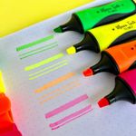Marca Texto Traço Duplo BRW Neon - Kit 4 Cores