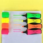 Marca Texto Traço Duplo BRW Neon - Kit 4 Cores