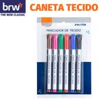 Kit 6 Caneta Marcadora para Tecido BRW - Coloridas