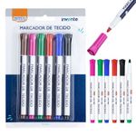 Kit 6 Caneta Marcadora para Tecido BRW - Coloridas