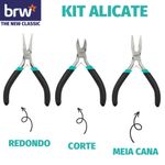 Kit 3 Mini Alicate BRW - Meia Cana, Corte e Redondo