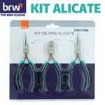 Kit 3 Mini Alicate BRW - Meia Cana, Corte e Redondo
