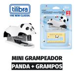 Mini Grampeador Panda + Grampos Tilibra Fofo