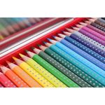 Lata Estojo Lápis de Cor Faber Castell com Esferas Antideslizantes Grip - 24 Cores