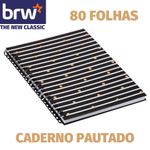 Caderno Capa Dura BRW Black & White Pautado Grande - 80 Folhas