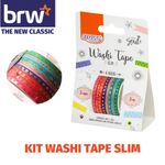 Kit Fita Washi Tape BRW Slim Hot Stamping - 8 Estampas