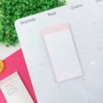 Bloco Notas com Imã BRW Rosa Pastel Pautado 30 Folhas - para Lembretes e Recados