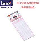 Bloco Notas com Imã BRW Rosa Pastel Pautado 30 Folhas - para Lembretes e Recados