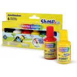 Tinta Guache com Pincel Acrilex 6 Cores - Estilo Corretivo