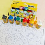 Tinta Guache com Pincel Acrilex 6 Cores - Estilo Corretivo