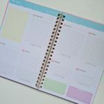 Planner de Capa Dura Espiral BRW Flores e Folhas Natureza 80 Folhas