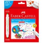 Canetinha Hidrográfica Faber Castell Super Duo 10 Cores - Carimbo Ponta Dupla