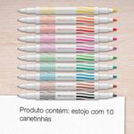 Canetinha Hidrográfica Faber-Castell Contorna & Pinta Ponta Dupla 10 Cores