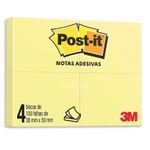 Kit 4 Blocos Post-it Notas Adesivas 400 Notas 38x50mm