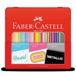 Kit Lápis de Cor Faber Castell Tom Pastel + Neon + Metálico - Lata 24 Cores