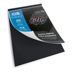 Bloco Preto para Desenho Cis Graf - 20 Folhas Pretas A4