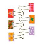 Kit 6 Binder Clips LeoArte Positive Vibes Estampado