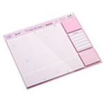 Planner de Mesa Fofo BRW + Bloco Adesivo Corações Tom Pastel