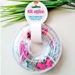 Kit Prendedores Escritório BRW Tutti Frutti (Rosa e Verde Pastel) - Clipes e Binder Clipes