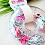 Kit Prendedores Escritório BRW Tutti Frutti (Rosa e Verde Pastel) - Clipes e Binder Clipes