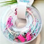 Kit Prendedores Escritório BRW Tutti Frutti (Rosa e Verde Pastel) - Clipes e Binder Clipes