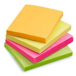 Bloco de Notas Adesivas BRW Cubo 400 Folhas Coloridas Neon (Para Lembretes ou Recados)