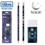 Kit Escolar Tilibra Magic 2 Lápis + 1 Borracha - Lua, Eclipse, Estrelas, Universo