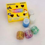 Tinta Acrilex Confetti 6 Cores - Com Glitter Brilho