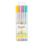 Kit 6 Caneta BRW Fine Marker Tons Pastel Hidrográfica Ponta 1.0mm