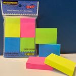 Bloco Notas Adesivas 400 Folhas para Lembretes e Recados Masterprint Neon - Rosa, Amarelo, Verde e Azul