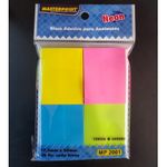 Bloco Notas Adesivas 400 Folhas para Lembretes e Recados Masterprint Neon - Rosa, Amarelo, Verde e Azul