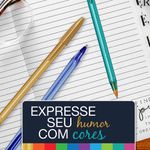 Kit 10 Caneta Bic Cores e Sentimentos Ponta Média - Coloridas
