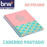 Caderno BRW Capa Dura Enjoy Fofo Tom Pastel 80 Folhas 150x210mm