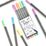 Kit 6 Caneta BRW Fine Liner 0.4mm - Tons Pastel Ponta Ultra Fina