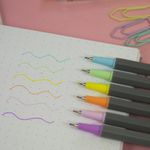 Kit 6 Caneta BRW Fine Liner 0.4mm - Tons Pastel Ponta Ultra Fina