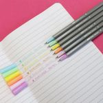 Kit 6 Caneta BRW Fine Liner 0.4mm - Tons Pastel Ponta Ultra Fina