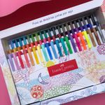 Kit Coleção Completa 60 Caneta Fine Pen Faber Castell - Com Estojo Expositor Ponta Fina 0.4mm